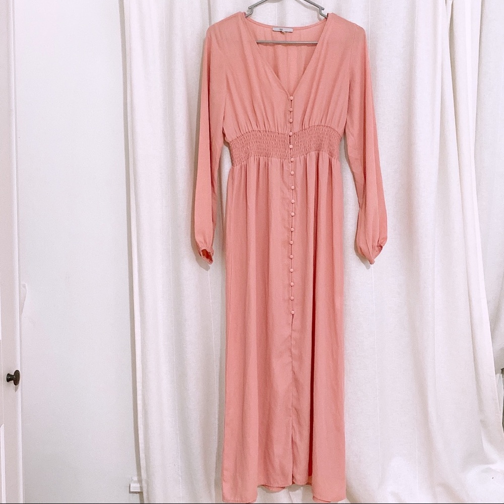 Blush pink maxi dress